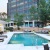 a swimming pool in a courtyard