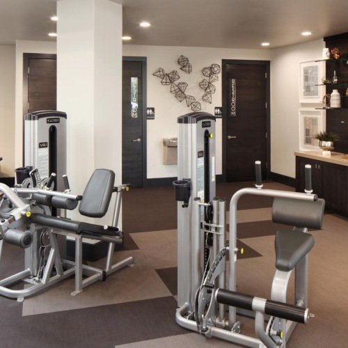 Cutting-edge amenities at your fingertips a room with exercise equipment