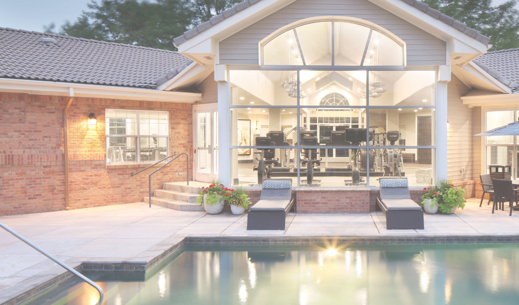 pool with lounge chairs